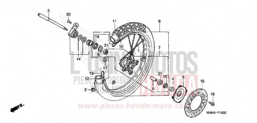 ROUE AVANT NX650X de 1999